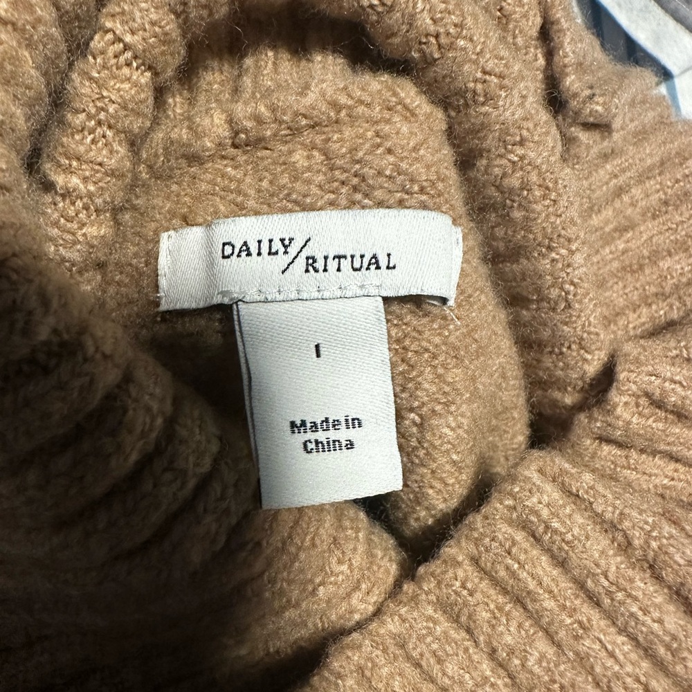 Daily Ritual Women's Camel Turtle Neck Sweater - Picture 4 of 4